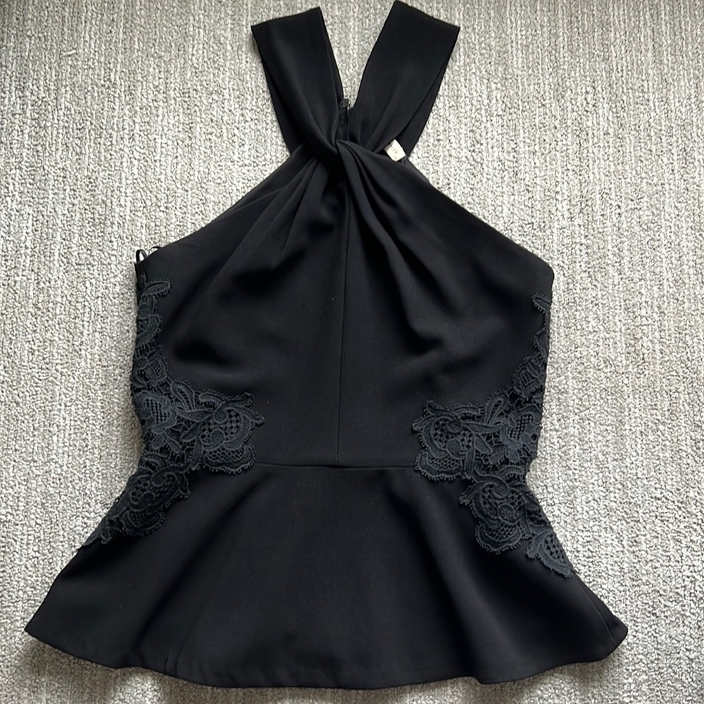 Rebecca Taylor Black Peplum Top
